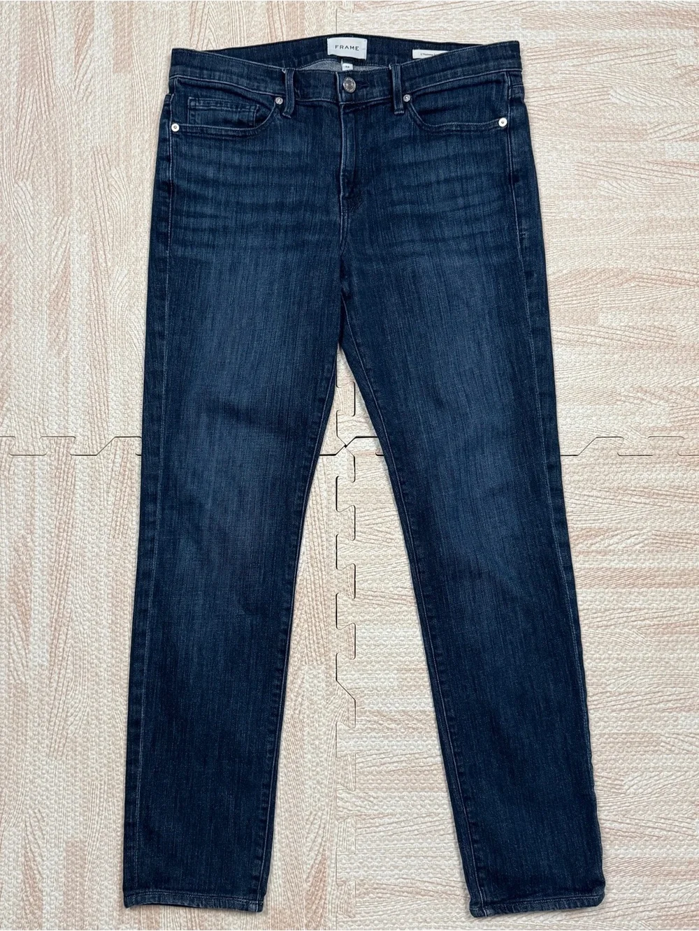 FRAME Denim L'Homme Slim Straight Blue Jeans Stretch Mens Size 32 X 30 LMH468
